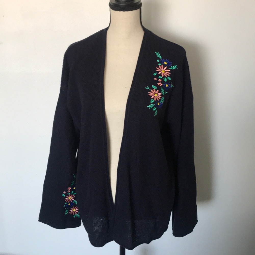 Brave Soul Cardigan with Floral Embroidery